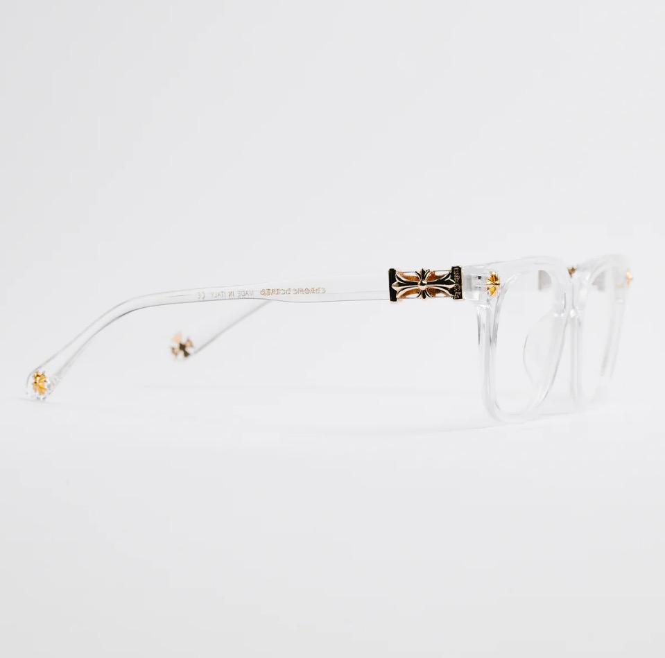 Custom Chrome Hearts Clear glasses gold