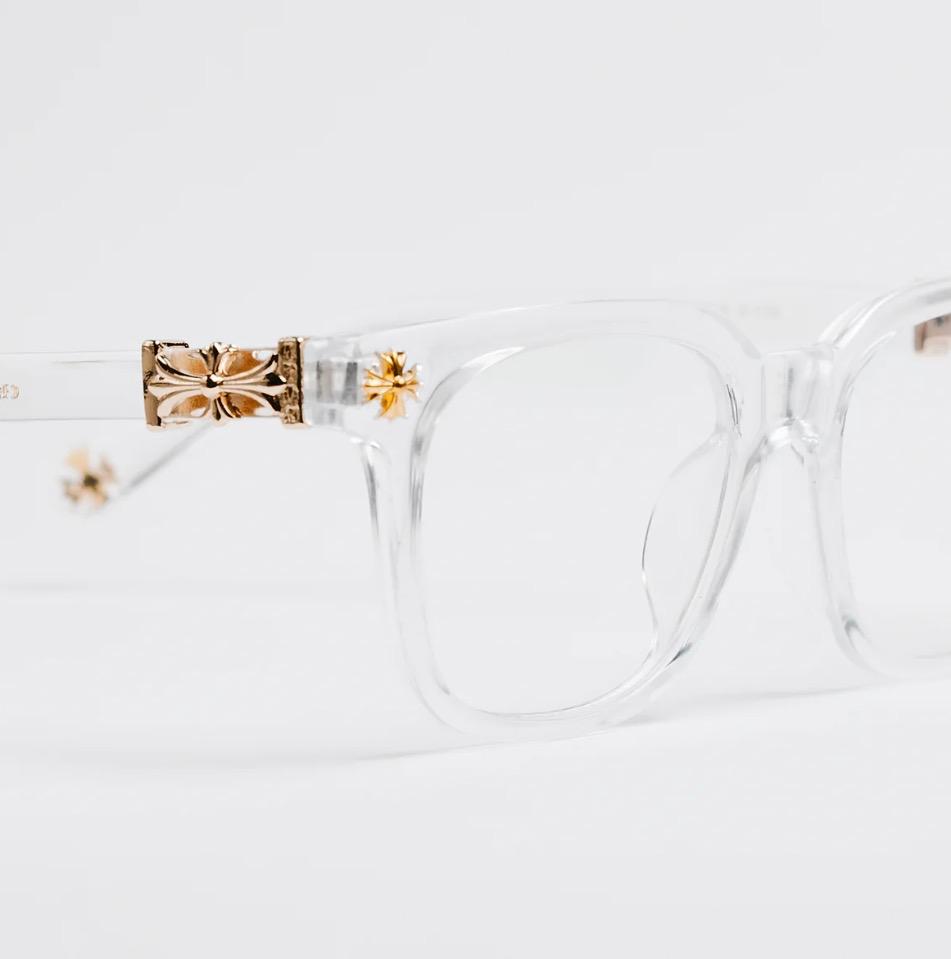 Custom Chrome Hearts Clear glasses gold