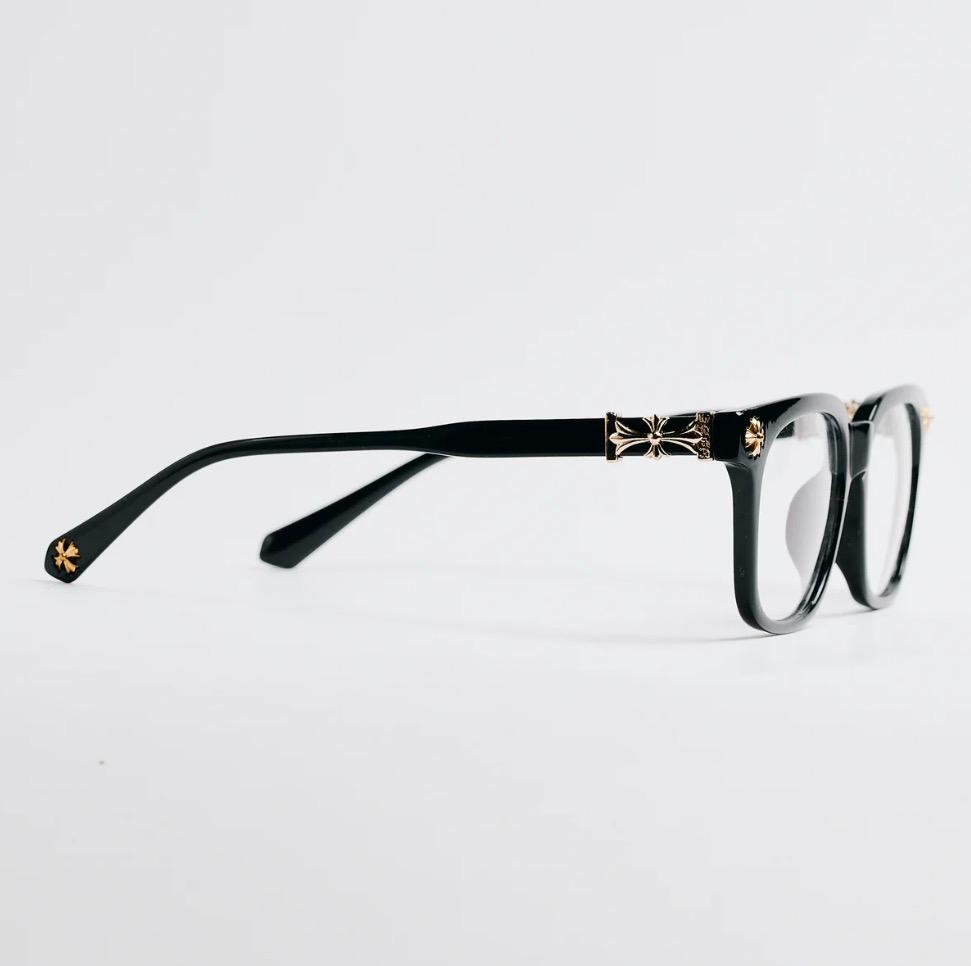 Custom Chrome Hearts Black glasses gold