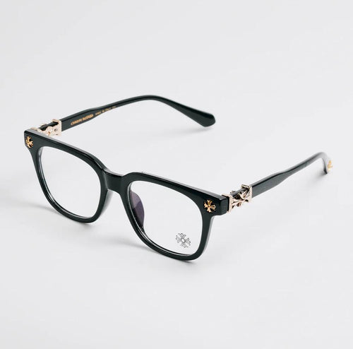 Custom Chrome Hearts Black glasses gold