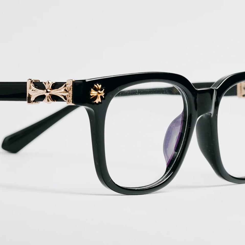 Custom Chrome Hearts Black glasses gold