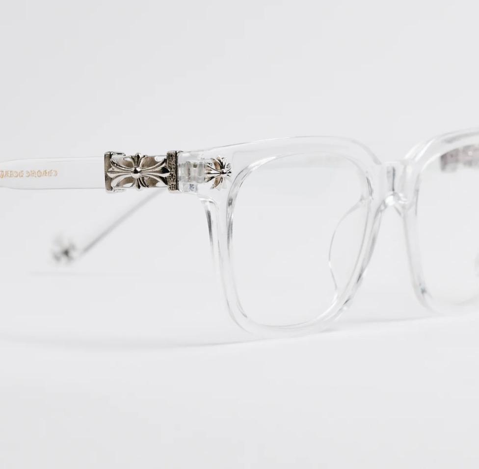 Custom Chrome Hearts Clear glasses silver