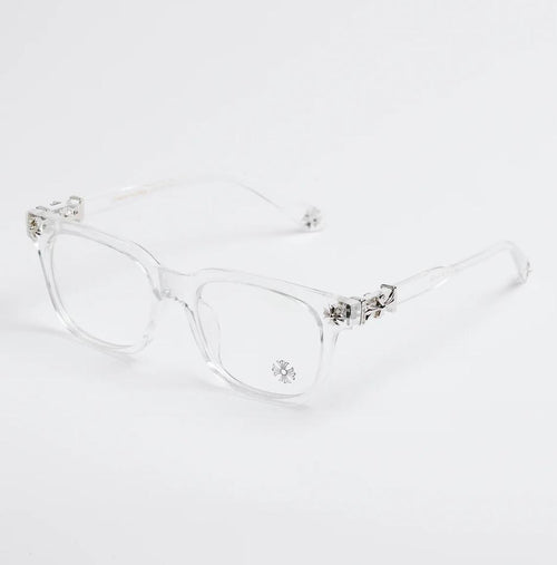 Custom Chrome Hearts Clear glasses silver