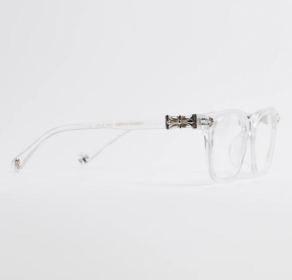 Custom Chrome Hearts Clear glasses silver